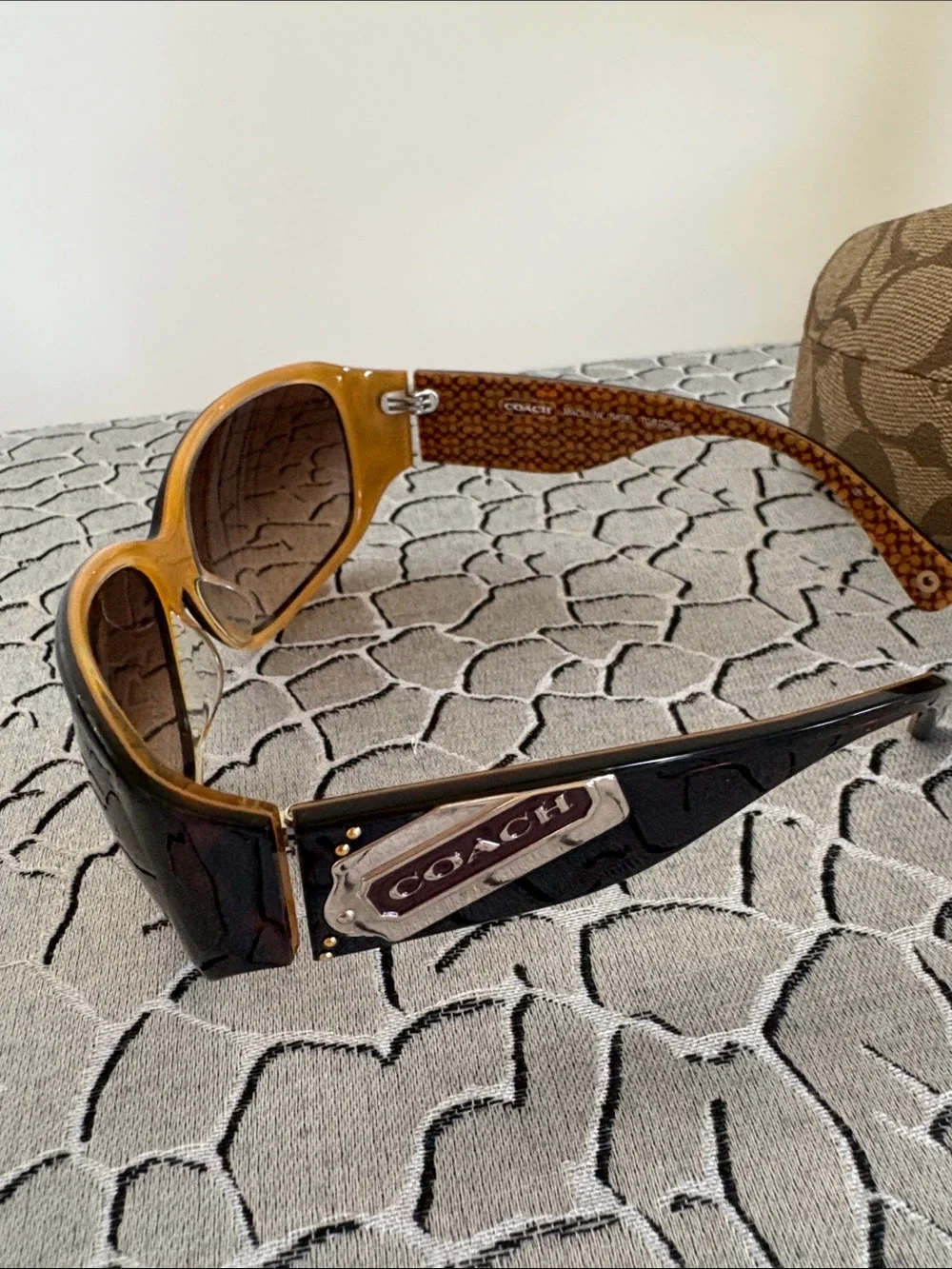 Coach Brown Tortoise Oversized Women's Sunglasses